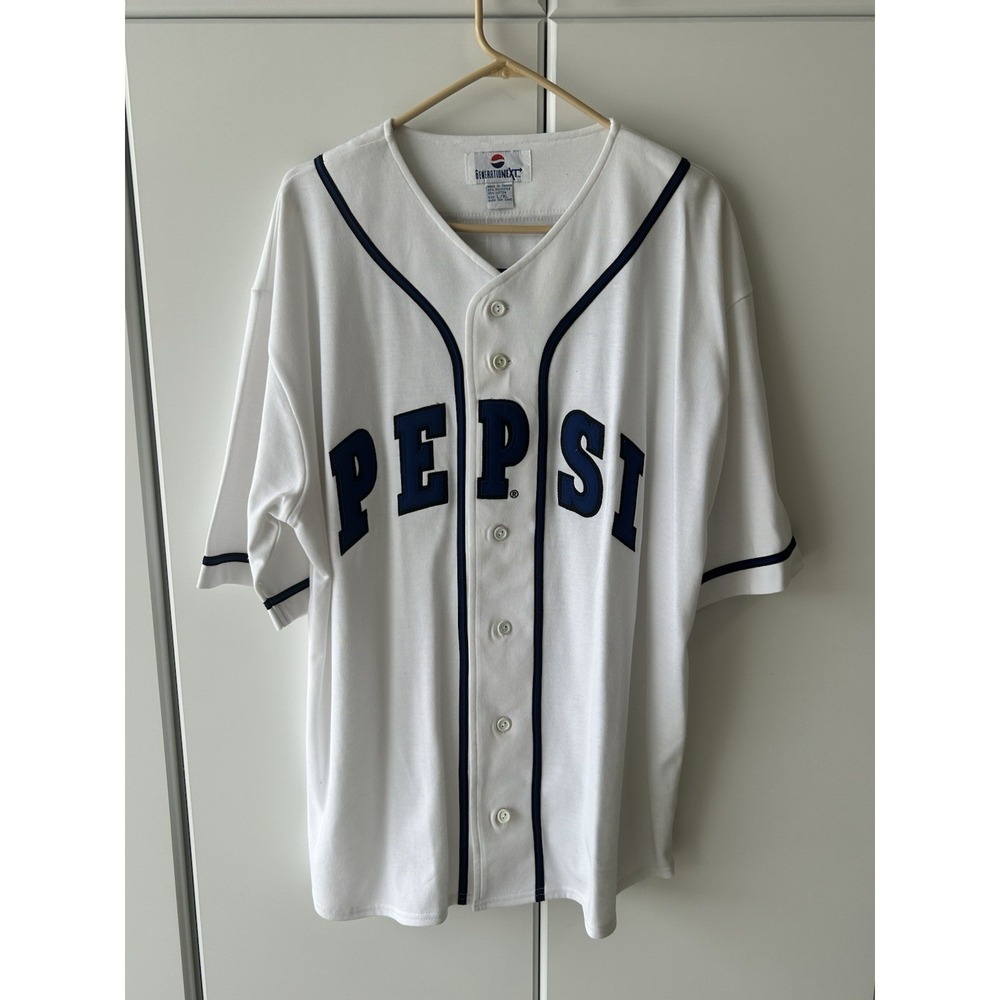 Vintage Pepsi Generation Next Mens Baseball Button Up Jersey Size L/XL New